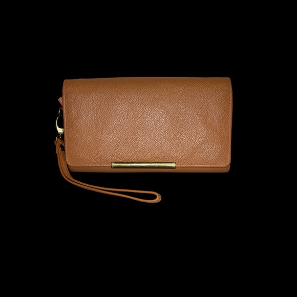 Rachel Roy | Convertible Wristlet Crossbody Wallet | Cognac Brown | Leather - Picture 1 of 11